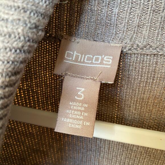 Chicos Knit Cowl Sweater Brown Womens Size 3 XL - Picture 3 of 8